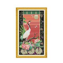 Joy Sunday Crane Cross Stitch Kits Embroidery Needlework Decoration Counted Thread 11CT 14CT Printed Stamped Painting Fabric Set 2024 - buy cheap