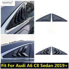 Lapetus Side Window Louver Shutter Vent Cover Trim Black / Carbon Fiber Look Plastic Exterior For Audi A6 C8 Sedan 2019 - 2021 2024 - buy cheap