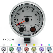 3.75" 95MM Tachometer 7 Color Led Display Fit for 4 6 8 Cylinders Petrol Engine White Face Chome Case 2024 - buy cheap