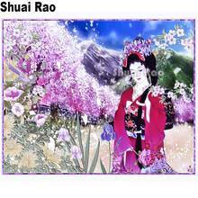 Japanese Diamond painting Classical oriental woman, geisha,diamond embroidery diy full diamond mosaic 5d Square round drill art 2024 - buy cheap