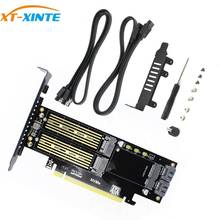 M.2 for NVMe SSD for NGFF to PCIE 3.0 X16 Adapter M Key B Key mSATA PCI Express 3.0 NVME m.2 SSD AHCI mSATA 3 in 1 Converter 2024 - buy cheap