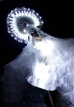 Luxo super rainha iluminar acima trajes ds vestido de festa led luminosa masquerade cosplay roupas palco mostrar vestido 2024 - compre barato