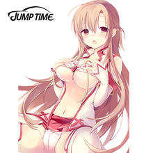 JumpTime-Calcomanía para ventana de coche, pegatina para parachoques, accesorios gráficos de chica Sexy, 9,4 cm x 13cm, estilo de coche, Sword Art Online, Anime JDM 2024 - compra barato