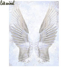 Diamond Painting 5D Full Drill Square White Angel Wings Feathers Diy Diamond Embroidery Diamond Mosaic Cross Stitch Kit Decor 2024 - buy cheap