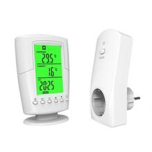 Termostato programável sem fio soquete controlador de aquecimento & função de refrigeração com controle remoto + backlight lcd plugue da ue 2024 - compre barato