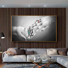Modern Black and White Lover Hands Canvas Painting Abstract Posters and Prints Wall Pictures for Bedroom Living Room Home Decor 2024 - buy cheap