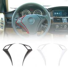 2Pcs Steering Wheel Cover Wear Resistance Self-adhesive ABS Anti-scratch Steering Wheel Trim for BMW 5 Series E60 E61 2003-2010 2024 - buy cheap