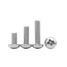 10pcs 1/4-20 Phillips round top screws cross pan head screw mechanical bolts stainless steel bolt GB818 2024 - buy cheap