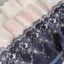 hot sale Lace accessories Good quality cat star people chiffon embroidery lace 19.5 CM D1905 2024 - buy cheap