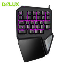 Проводная игровая клавиатура Delux T9 Pro, 29 клавиш, светодиодный ная подсветка, эргономичная мини-клавиатура для Overwatch, LOL 2024 - купить недорого
