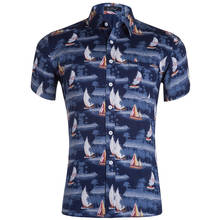 Camisas de algodón de Estilo Hawaiano para hombre, camisa informal de manga corta con cuello vuelto para playa, cárdigan con botones, Top Delgado, novedad de verano 2024 - compra barato