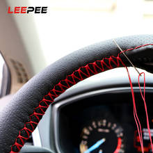 LEEPEE Artificial Leather DIY Car Steering Wheel Cover With Needles and Thread Car Decoration Interior Accessories 2024 - buy cheap