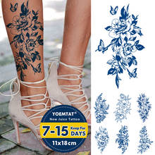 Tatuagem adesiva temporária geisha, tatuagens temporárias com suco, à prova d'água, flor de peônia, tatuagens flash de borboleta, arte corporal feminina e masculina 2024 - compre barato