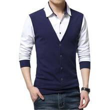 Arcsinx camisa polo masculina de manga longa, camiseta falsa dois de algodão de designer para homens, camisetas de marca de tamanho grande 5xl, outono 2024 - compre barato