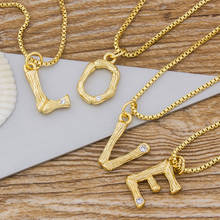 Hot Sale Tiny Gold Color Copper Initial Letters Necklace For Women A-Z Alphabet Pendant Charm Chain Necklace Zircon CZ Jewelry 2024 - buy cheap