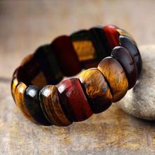 Pulseiras masculinas elásticas de tigre, braceletes com pedras naturais, bijuterias para casais 2024 - compre barato