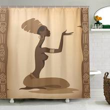 African Women Waterproof Anti Mould Shower Curtain Waterproof Polyester Fabric Bath Curtainfor Bathroom with 12 Hooks Home Decor 2024 - buy cheap