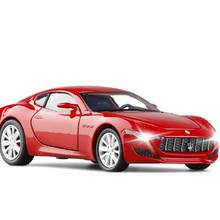 Coche deportivo Maseratis Alfieri a escala 1:32, modelo de metal con sonido ligero, vehículo extraíble, colección de Juguetes 2024 - compra barato