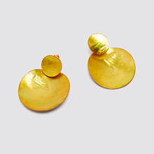 ZA Earrings 2020 New Fashion Simple Yellow Shell Drop Earrings For Women Trendy Geometric Round Dangle Earring Bohemian Jewelry 2024 - buy cheap