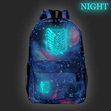 Hot Sale Attack on Titan Luminous Backpack Men Women Travel Bags Fashion New Pattern Knapsack Beautiful Students School Rucksack 2024 - buy cheap