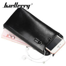 Baellerry Wallet Men Business Casual Solid Long Wallet PU Leather Zipper Porta Clutch Bag Note Compartment Card Holder Wallet 2024 - buy cheap