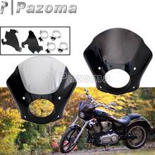 Smoke/Clear Windshield Gauntlet Headlight Fairing Quarter Headlamp Mask Cowl For Harley Dyna Sportster XL FXD 35-41mm Lock Mount 2024 - buy cheap