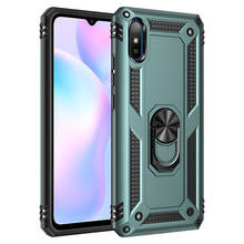 Capa magnética com suporte de anel para xiaomi redmi 9a, capa automotiva com amortecedor de impacto militar à prova de choque 2024 - compre barato