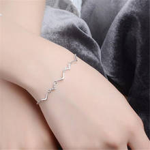 Silver Color Crystal Letter V Shape Charm Bracelet & Bangle For Women Wedding Party Jewelry Accessories sl196 2024 - buy cheap