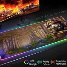 Mairuige Large RGB Mouse Pad Black Lock-edeg Anime Cute Cat HD Custom Colorful Luminous Computer Desk  Rubber Non-slip Xxl 2024 - buy cheap