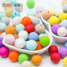 Cute-idea 300pcs 15MM round Loose Silicone Bead for Teething Necklace silicone diy beads for baby teether BPA safe loose bead 2024 - buy cheap