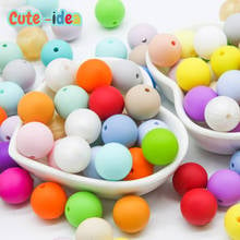 Cute-idea 300pcs 15MM round Loose Silicone Bead for Teething Necklace silicone diy beads for baby teether BPA safe loose bead 2024 - buy cheap