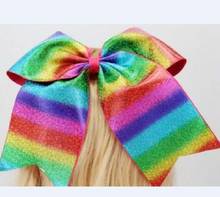 NEW sparkling 7" Large Rainbow glitter Cheer Bow Cheerleading Dance for teens girls Hair accessories 2024 - buy cheap