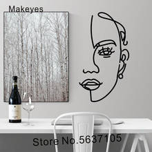 Makeyes Mordern Woman Face Wall Decals Vinyl Wall Sticker Home Livingroom Wall Decal Drawing Face Decoration Mural Abstract Q592 2024 - buy cheap