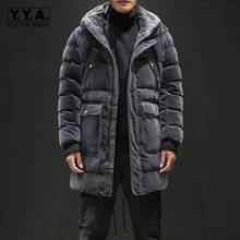 Abrigo largo con capucha para hombre, Parka gruesa y cálida con bolsillos y cremallera, informal, de talla grande M-3XL, a la moda, novedad de invierno, 2020 2024 - compra barato