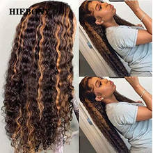 Deep Wave Highlight Lace Front Human Hair Wigs with Baby Hair Brazilian 13x6 Highlight Curl Lace Front Wigs Pre Plucked Hairline 2024 - buy cheap