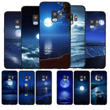 Blue sea moon black Soft phone Case For Samsung S20 S10 S9 S8 S7 edge Plus Lite Note 8 9 10 A6 A7 A8 A9 2018 Cover 2024 - buy cheap