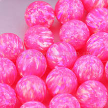 Cuentas de ópalo sintético Rosa OP55, venta al por mayor, esfera con forma de bola, 20 unids/lote, Envío Gratis 2024 - compra barato