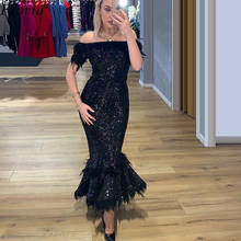 Arabic Plus Size Black Cocktail Dresses 2020 Mermaid Prom Dresses коктельное платье Sukienka Koktajlowa Woman Party Dress 2024 - buy cheap