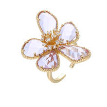 Bettyue Female Fashion Cubic Zircon Ring Adjustable Muliticolor In Modern Party Ingenious Flower Shape Stunning Decoration 2024 - buy cheap