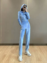 Winter Tracksuits Women High Quality Velvet 2 Piece Set Sweatsuit Angel Letters Embroidery Zipper Crop Hoodies Long Pant Outfits 2024 - buy cheap