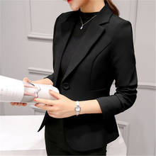 Blazer formal feminino com bolsos, preto, coreano, escritório, roupa de trabalho, casacos, jaqueta, para mulheres 2024 - compre barato