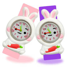 Reloj de muñeca de conejo blanco para niños y niñas, pulsera de silicona, regalo 2024 - compra barato
