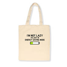 I Am Not Lazy-Bolso de mano de lona con estampado para mujer, bolsa de playa ecológica, de compras, de uso diario, plegable, de hombro, creativo 2024 - compra barato