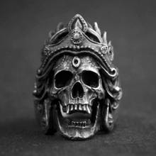 Mahakali-anillo de acero inoxidable Vintage para motociclista, Calavera, Punk Rock, novedad 2024 - compra barato