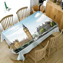Mantel de algodón grueso con estampado 3d, mantel Rectangular con patrón de paisaje urbano del Reino Unido, Big Ben, TF129 2024 - compra barato