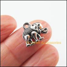 35 новых амулеты в виде слона, тибетский серебристый цвет крошечное животное подвески 12x14mm 2024 - купить недорого