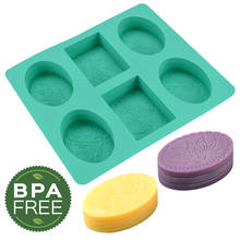 6 cavidade retângulo oval silicone soap soap forms molde artesanal sabão fazer artesanato para casa de banho 2024 - compre barato
