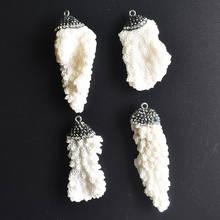 2020 new fashion natural stone white coral necklace pendant for jewelry production wholesale 4pcs/lot free shipping 2024 - buy cheap