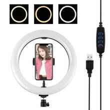 Anillo de luz LED regulable para Selfie, 26/30cm, con Clip para teléfono móvil, para maquillaje, producción de vídeo de Youtube, transmisión de vídeo en vivo 2024 - compra barato