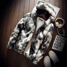 Winter Fashion Fur Coat Men's Clothing Thick Faux Fur Zipper Jacket Hooded Jacket men's hoodies coats man warm clothes oversize 2024 - buy cheap